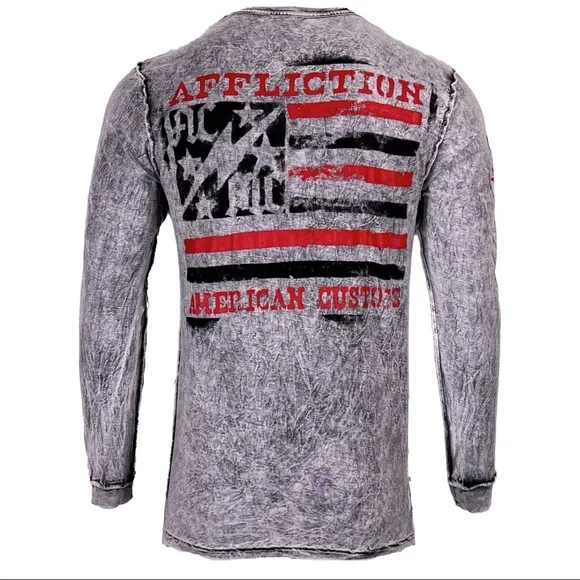 Affliction Men's T-shirt SPEED RUN Reversible Shirt Skull Biker S-2XL NWT - Picture 4 of 10